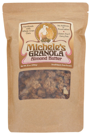 Micheles Granola - Almond Butter - Handmade Non-GMO Whole Grain Oats - Free of Gluten, Soy, Wheat, & Dairy