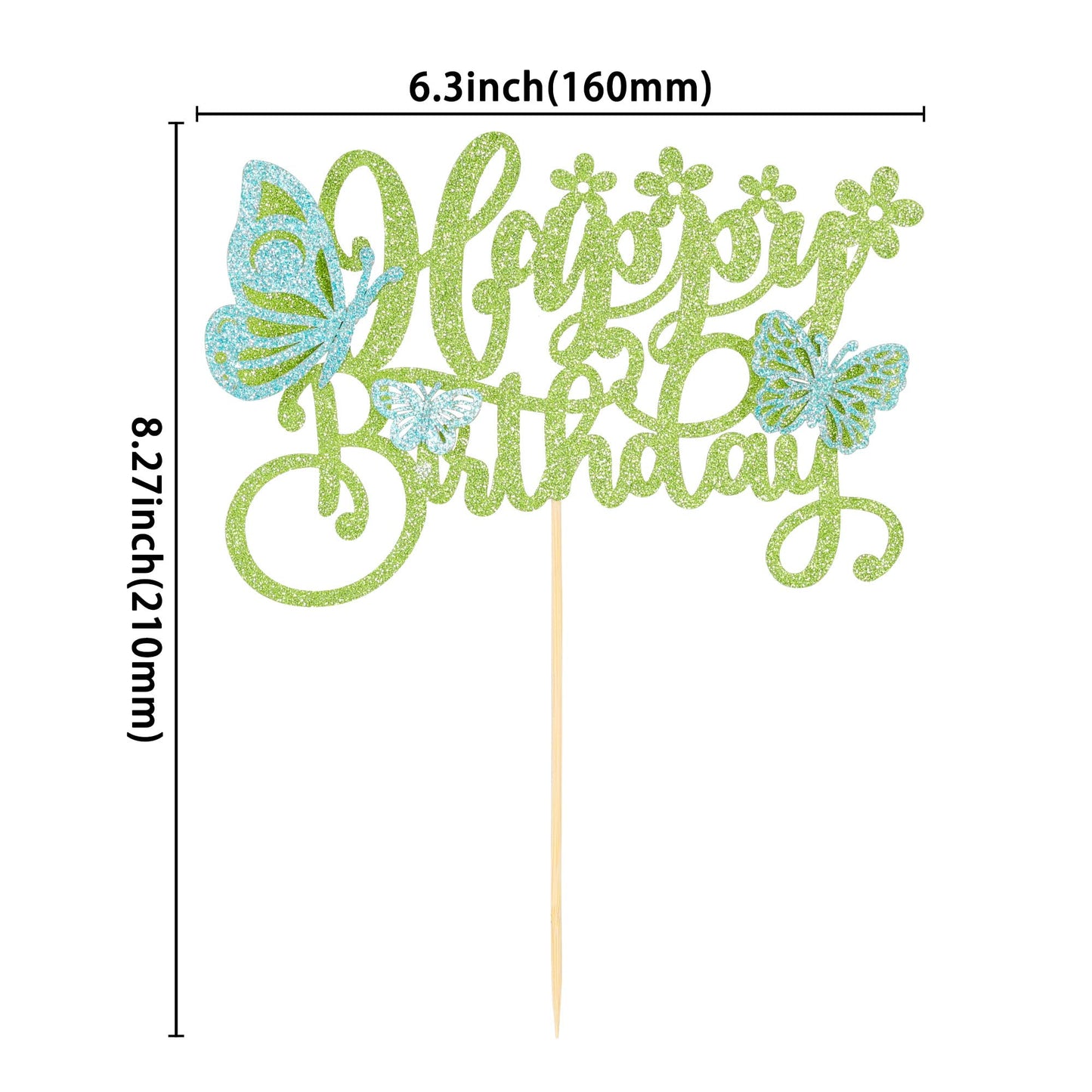 Gyufise 1Pcs Assembled 3D Butterfly Cupcake Toppers Hollow Arts Butterfly Cake Decorations Happy Birthday Cake Topper For Baby S