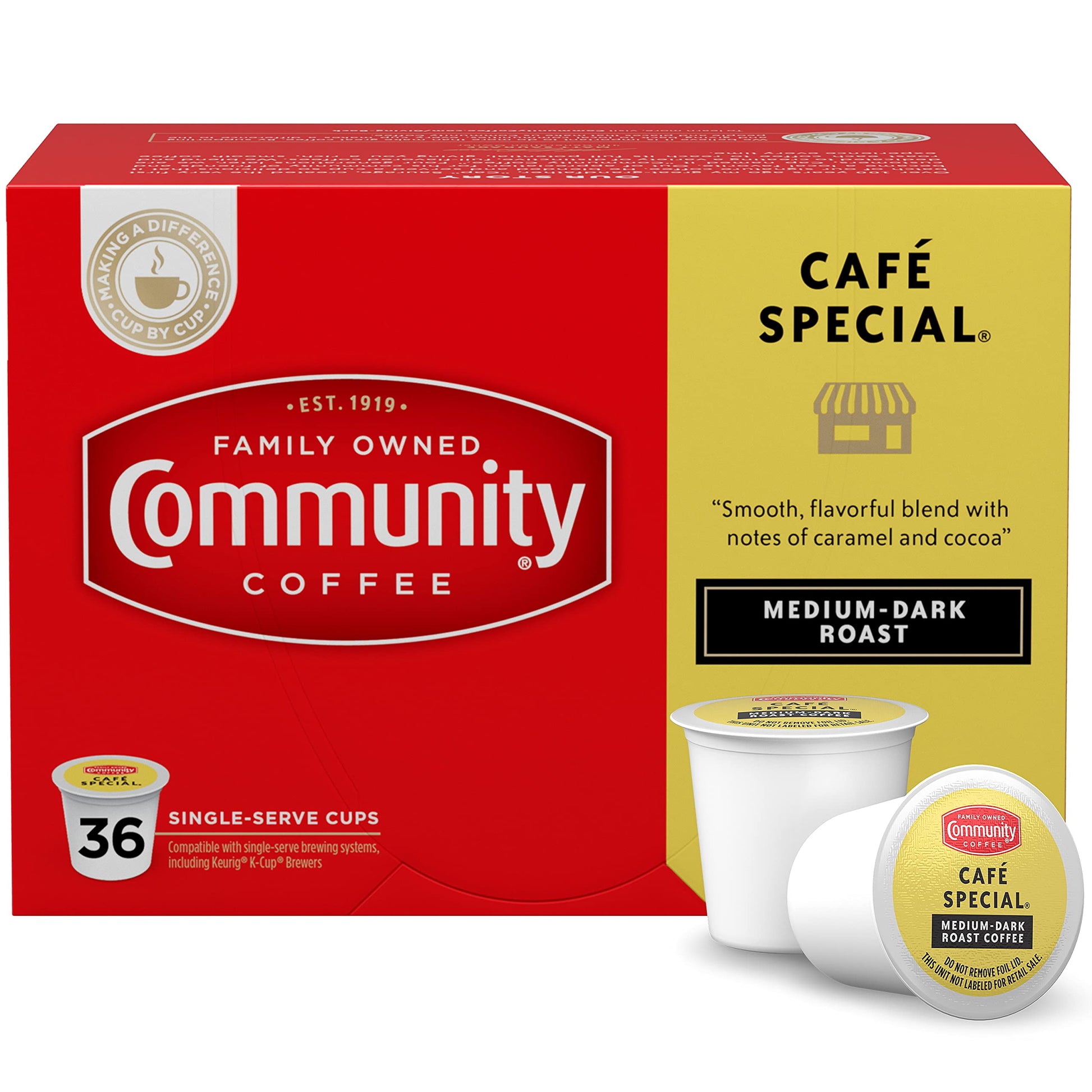 Community Coffee Café Special Medium Dark Roast, Single-Serve Keurig K-Cup Pods, 36 Count (Pack Of 1)