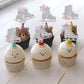ZHUOWEISM Ice Skating Cupcake Toppers, 24 PCS Glitter Snowflake Picks, 2.2x4.11, Paper, Silver