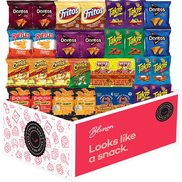 Hot Chips Snacks Variety Pack for Adults - Fiery Spicy Snack Bag Care Package - Gift Box Bulk Assortment (30 pack)