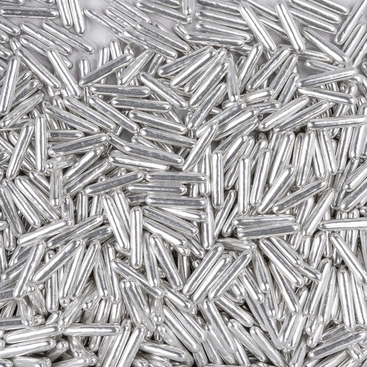 Dazzjoy Silver Rods Sprinkles, Edible Sugar Sprinkles, 120g/4.23oz, Cupcake Toppers, Cake Decorations, Ice Cream, Wedding Party 