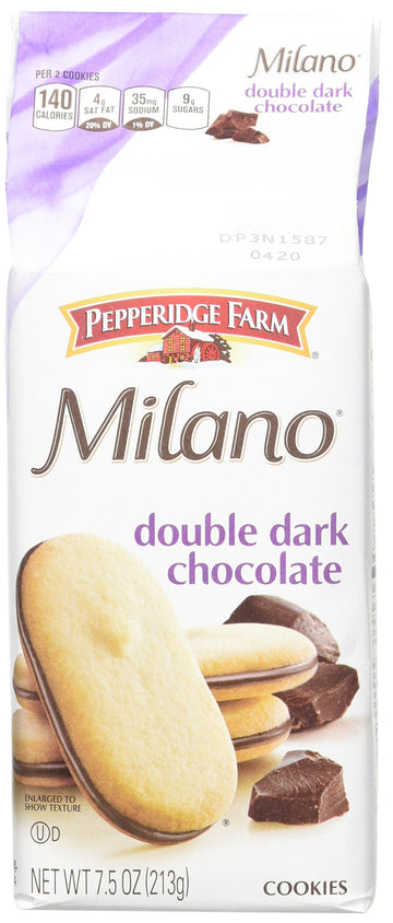 Pepperidge Farm Double Dark Chocolate Milano Cookies, 7.5-Ounce (Pack Of 4)