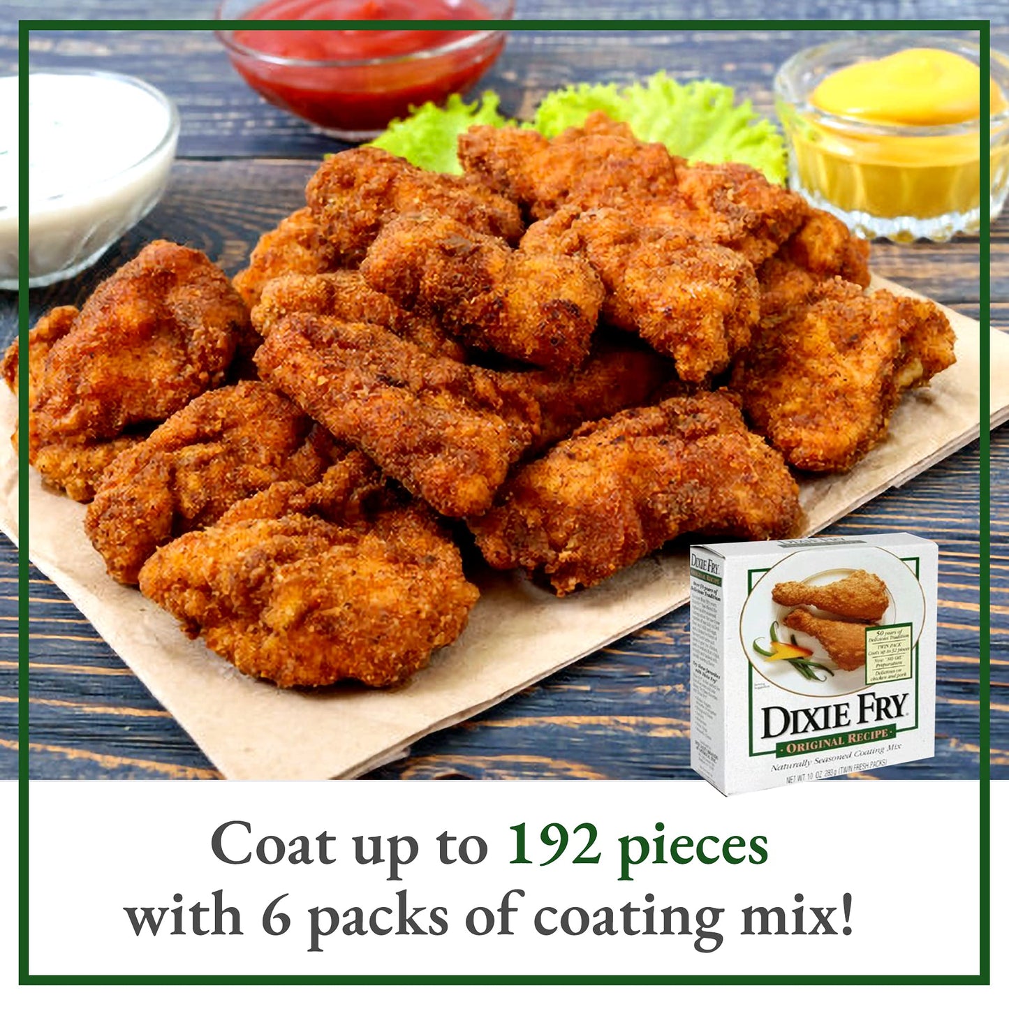 Dixie Fry 10-Ounce Original Recipe Coating Mix for Fried Chicken, Pork Chops & Seafood - Pack of 6
