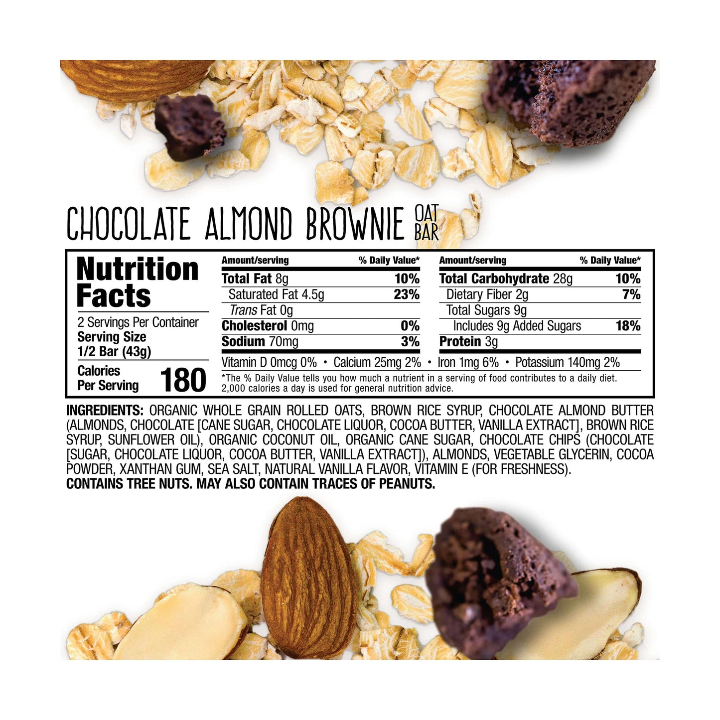 Bobos Oat Bars Chocolate Almond Brownie Oat Bar, 3 OZ, 1 Count (Pack of 1)
