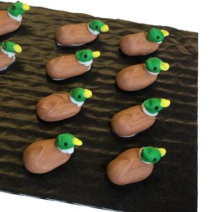 Mini Mallard Ducks- 12 pcs Hunting Decoys Edible Icing Cupcake Decoration Topper Kit by BakersDozenToGo