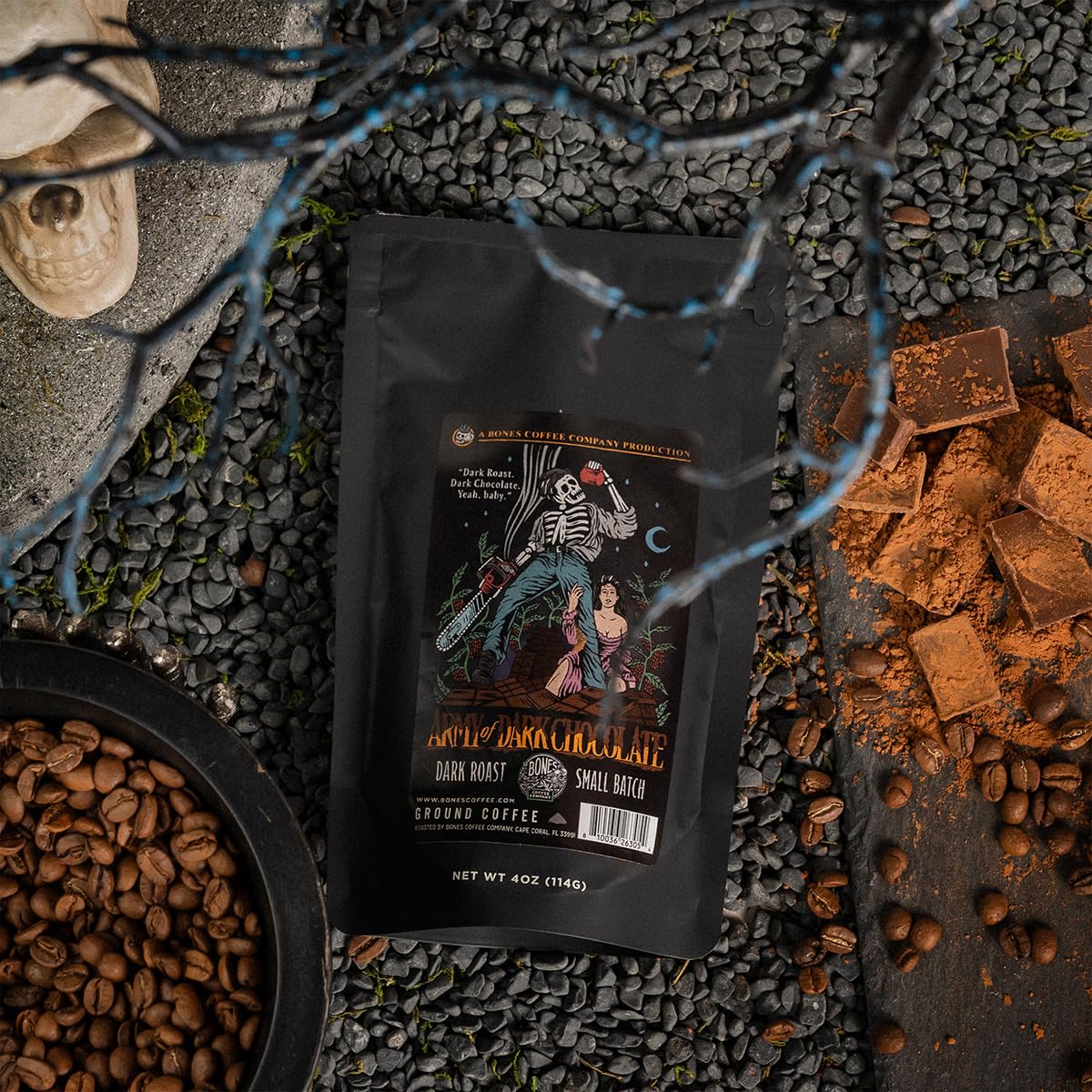 Bones Coffee Company Flavored Coffee Sample Pack, Medium Roast, 4 oz (Pack of 5), Auto Drip & French Press Compatible