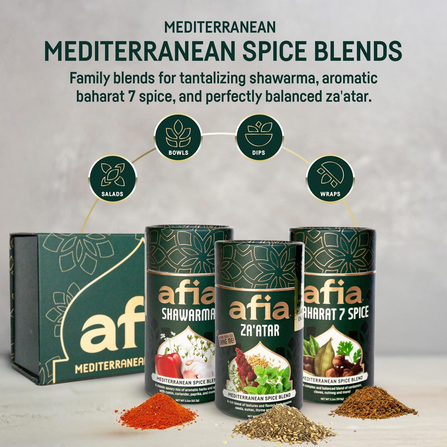 Afia Za'Atar Spice Blend | Authentic Mediterranean Seasoning With Sumac, Toasted Sesame & Herbs | Perfect For Dips, Marinades, F
