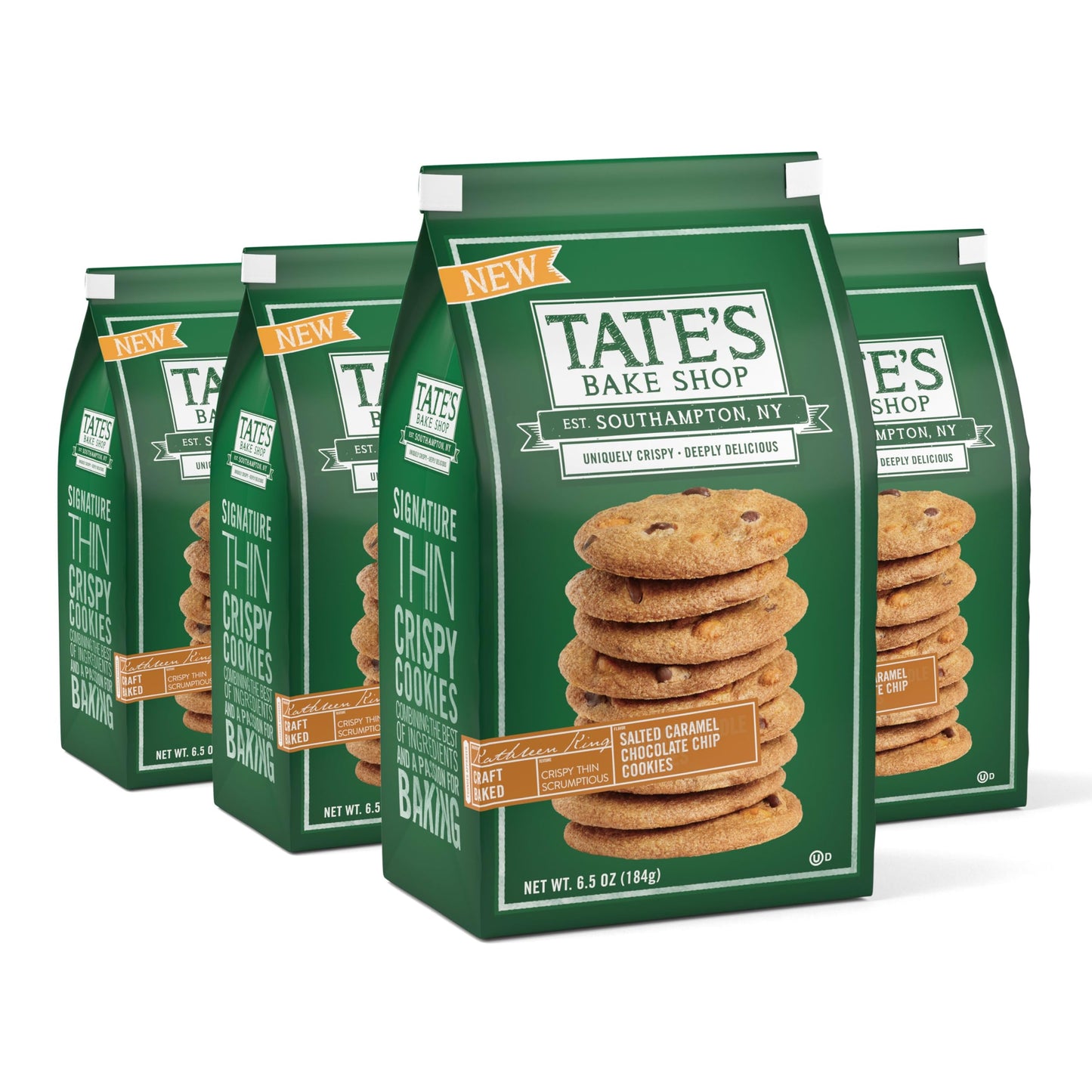 Tate'S Bake Shop Salted Caramel Chocolate Chip Cookies, Limited Edition, 4 - 7 Oz Bags