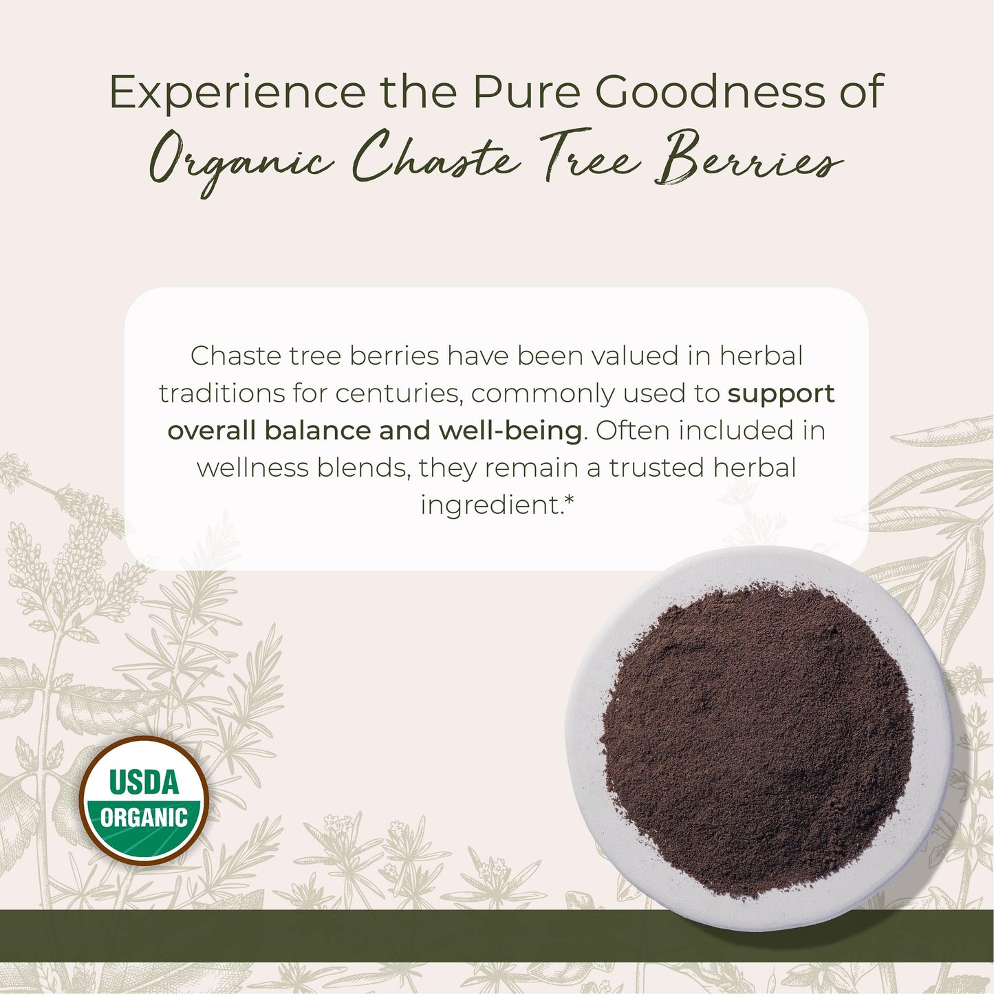Starwest Botanicals Organic Chaste Tree Berries Powder - 1 Pound (16 Ounces) - Model TRTD6509