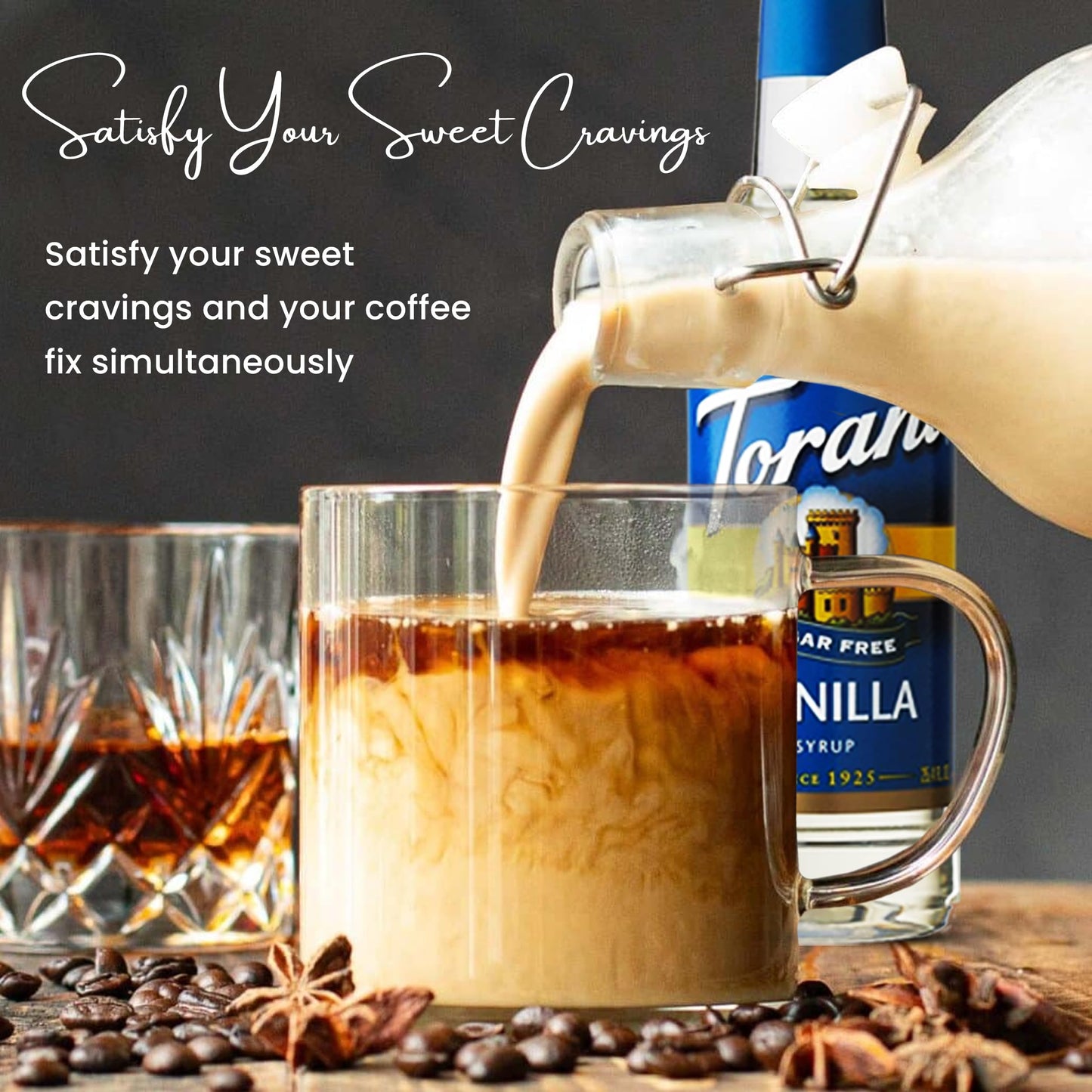 Torani Sugar Free Coffee And Tea Variety Pack - Caramel Hazelnut Vanilla 3 Pack With 3 Jimoco Pump Dispensers