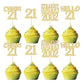 Gyufise 24Pcs Happy 21St Cupcake Toppers Glitter Twenty-One Straight Outta 2002 Cupcake Picks Cheers To 21 Years Birthday Cake D