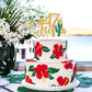 Tivurcia Fiesta 17th Cake Topper, Gold Tropical Hawaiian Theme Decoration