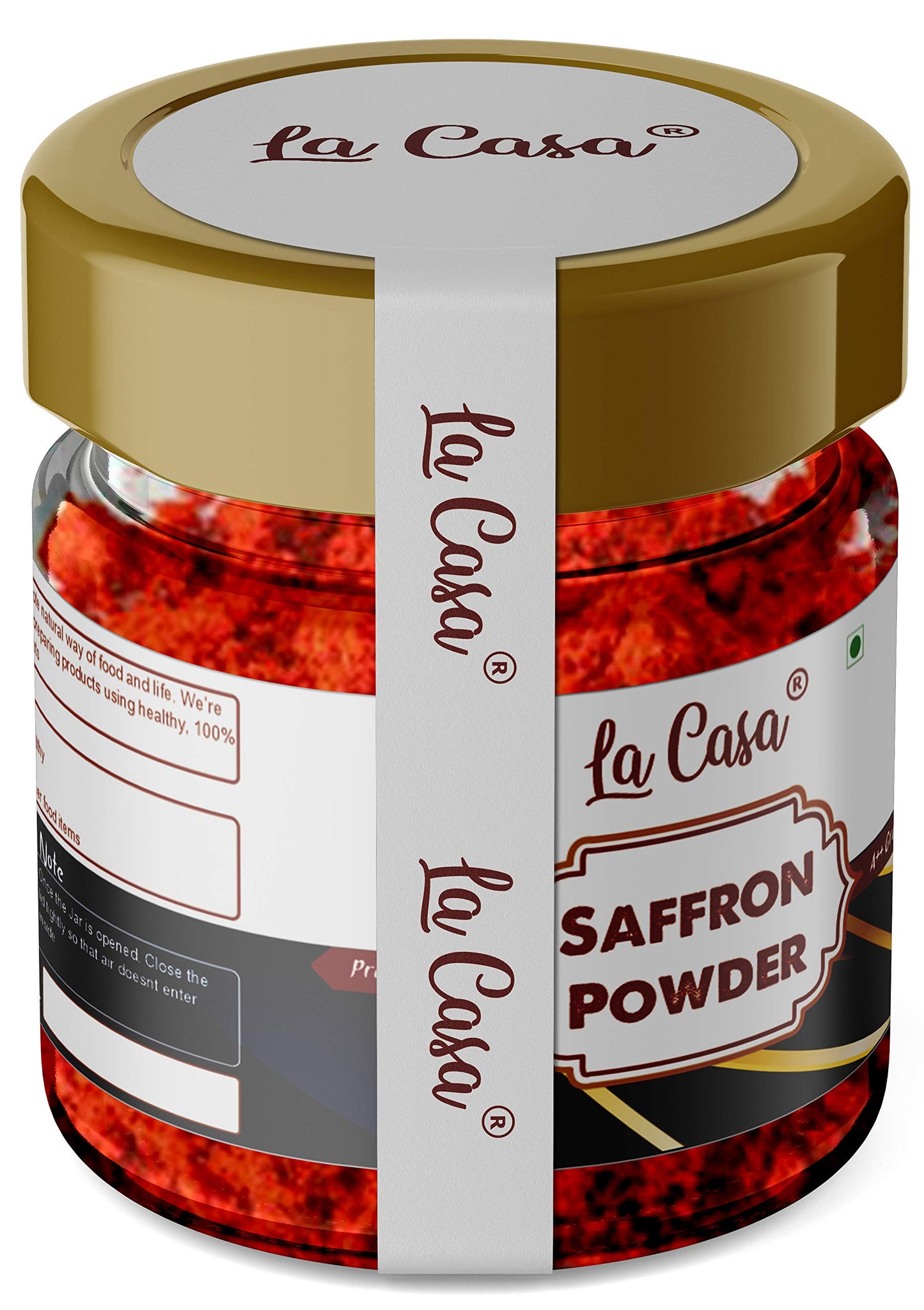 La Casa Saffron Powder | Oriflavor Blendal Kashmiri Kesar Powder | Top-Grade Organic A++ Grade | For Face/Beauty/Food | Purest Finest Sundried Natural Saffron | 5Gm |