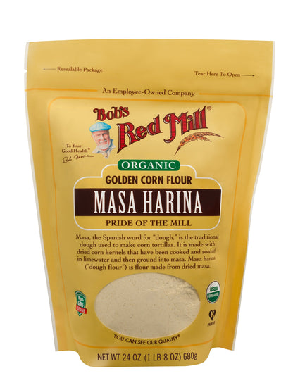 Bobs Red Mill Organic Masa Harina Flour, 24oz (Pack of 1) - Non GMO, Vegan, Kosher
