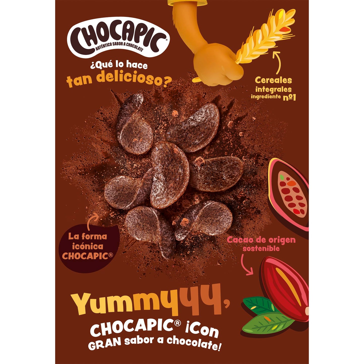 Chocapic Cereals Breakfast 375 g Chocolate wheat and corn cereals toasted with chocolate (Valentinas Market)