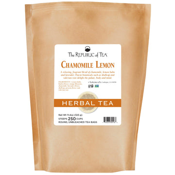 The Republic of Tea Chamomile Lemon Herbal Tea, 250 Tea Bags, Caffeine-Free, with Valerian Root, Bulk Pack