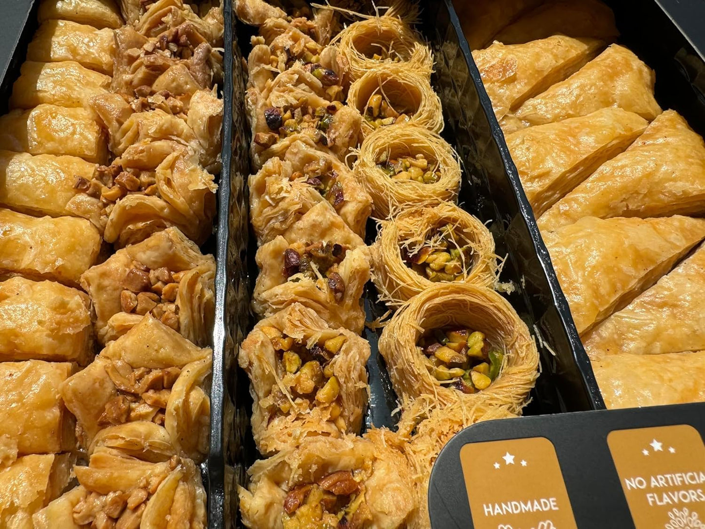 Generic Mediterranean Baklava With Honey Gift Box Middle Eastern Snacks 1.7Lb Handmade No Artificial Flavors Pistachio Walnuts C