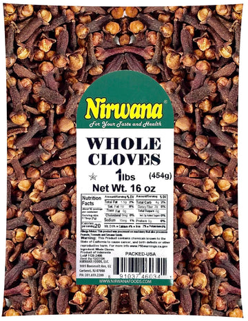 Nirwana Whole Cloves | Premium Quality Spice for Cooking & Baking | 16oz
