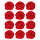 Confect Edible Red Rose Toppers - Pack of 12 Christmas Cake Decorations for Cupcakes, Cakes & Donuts - Vegan, Gluten-Free, Dairy