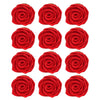 Confect Edible Red Rose Toppers - Pack of 12 Christmas Cake Decorations for Cupcakes, Cakes & Donuts - Vegan, Gluten-Free, Dairy