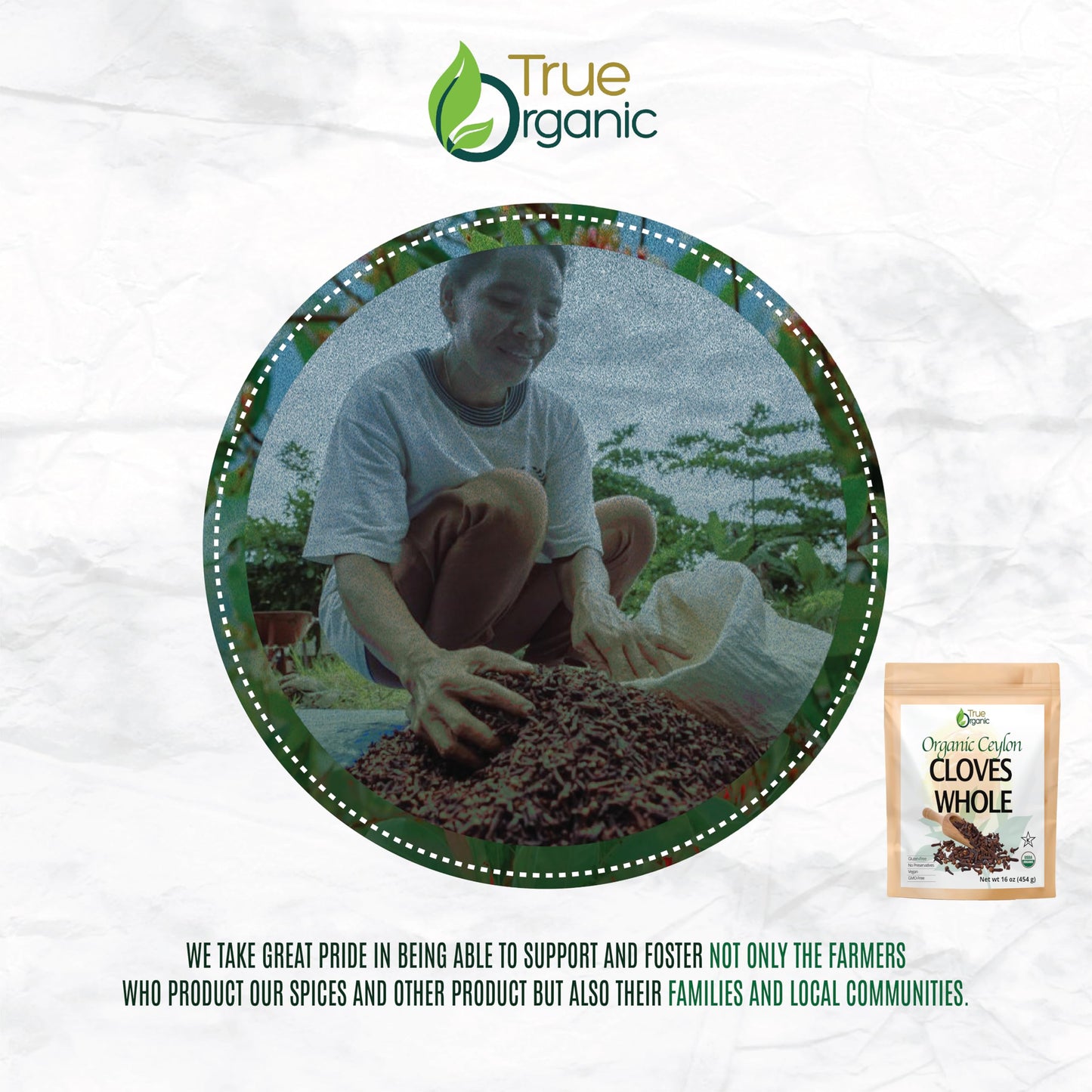 True Organic Ceylon Cloves Whole, USDA Organic, Non-GMO, 3.5 Ounces