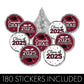Maroon Graduation Party Stickers For Kisses Candy, Chocolate Drops, 2025 Grad Party Favors - 180 Count