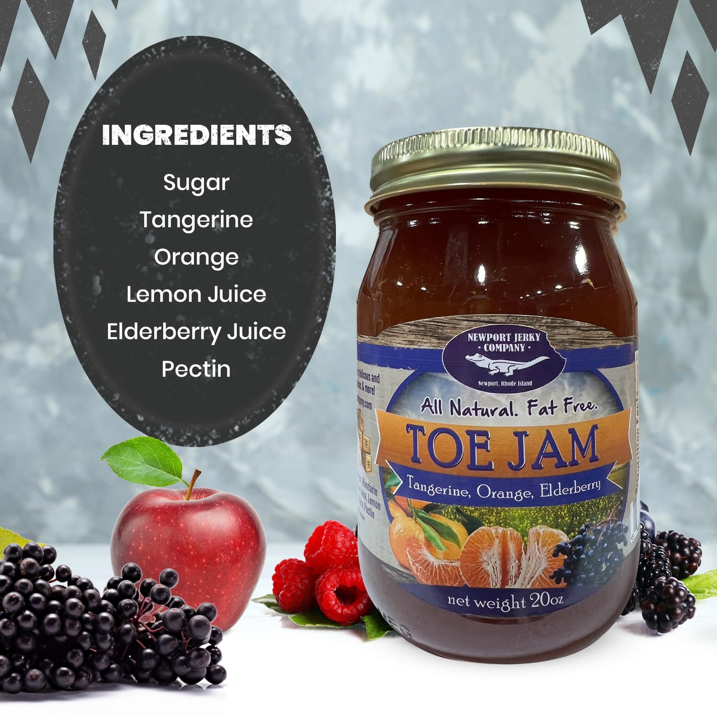 NEWPORT JERKY COMPANY Toe Jam Snack - Tangerine, Orange, Elderberry - 1.25 Pound Pack