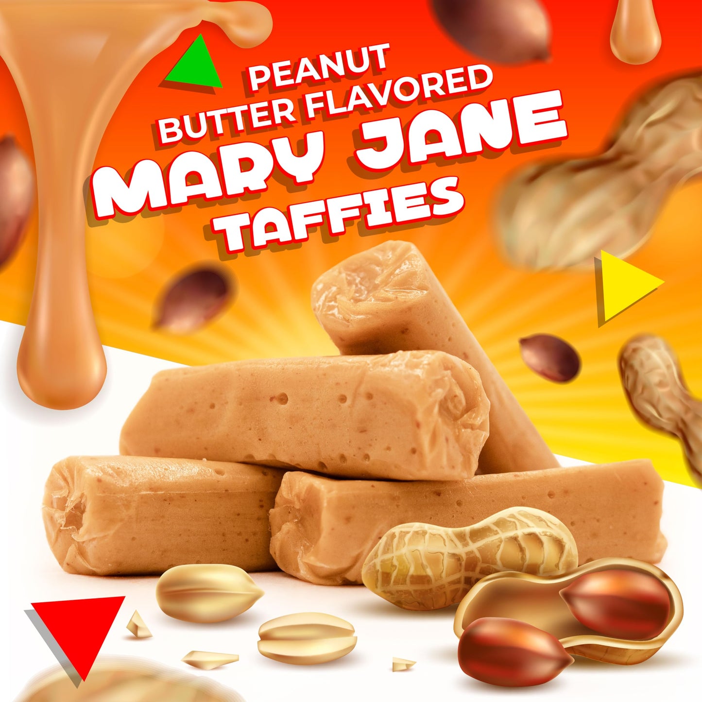 LaetaFood Mary Jane candy Peanut Butter Flavored Taffies 1 Pound Bag