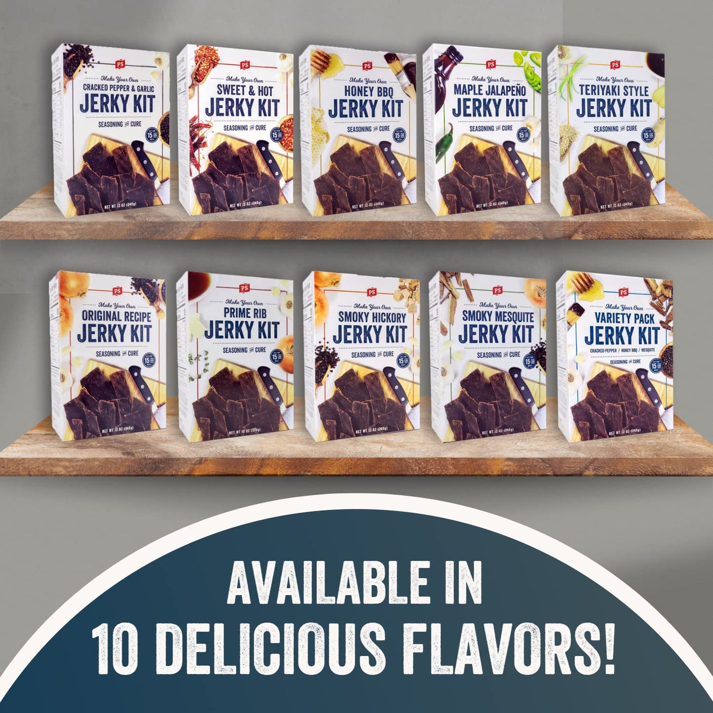 PS Seasoning Jerky Seasoning and Cure Kit (Teriyaki) - Grand Champion American Association of Meat Processors Award - Wild Game
