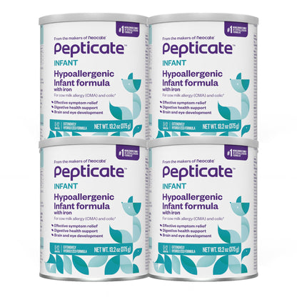 Pepticate Baby Formula, Hypoallergenic Powdered Infant Formula for Cow Milk Allergy, with Omega 3 DHA, ARA, Iron & Prebiotics, 1