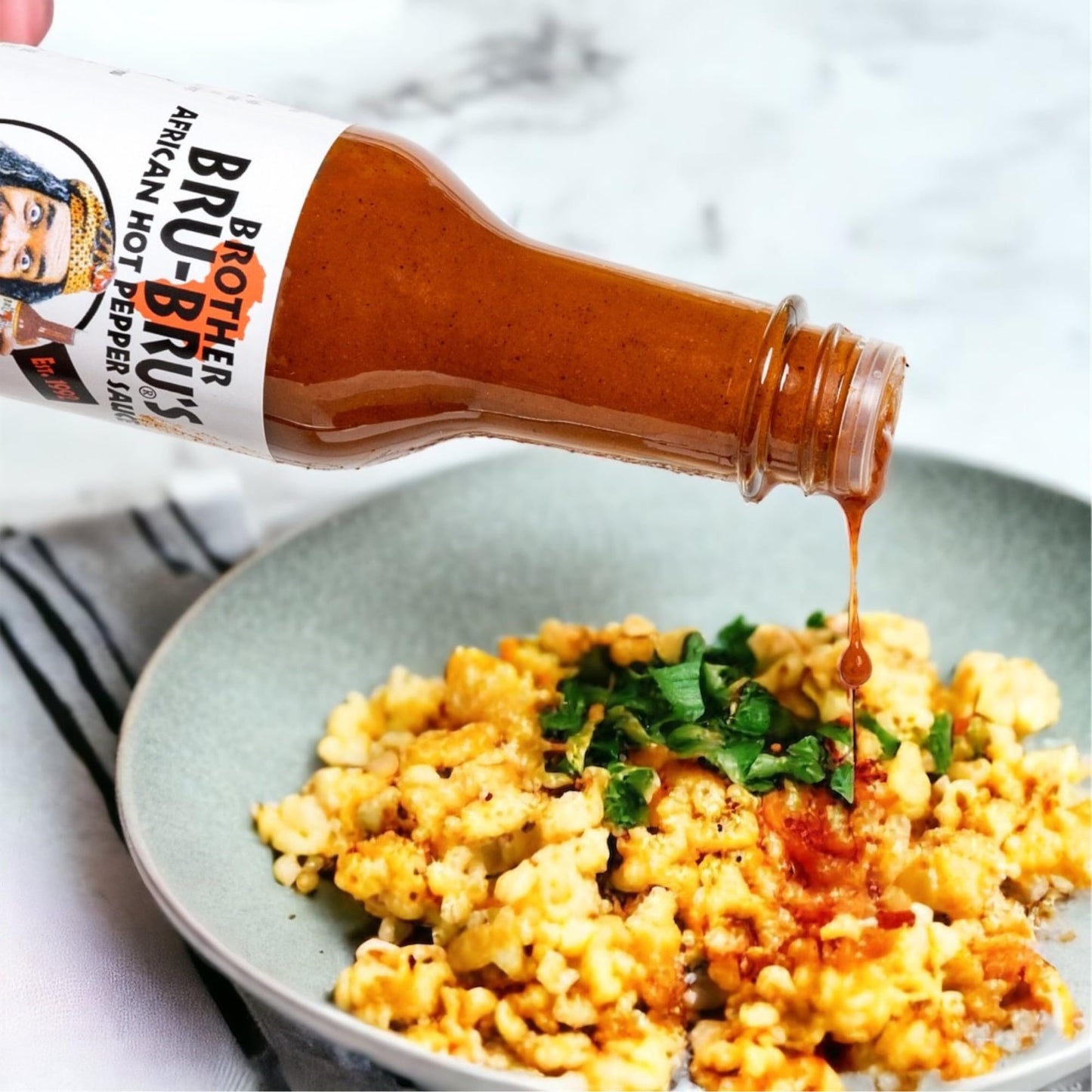 BROTHER BRU-BRUS Hot Sauce Combo – No Sodium, Salt Free, Sugar Free, Vegan – 5 oz (Pack of 2)