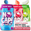 NO CAP! Soda Pop, Healthy Soda Alternative, Zero Sugar, Caffeine Free, Vegan, 12 oz Cans, Variety Pack, 12 Pack