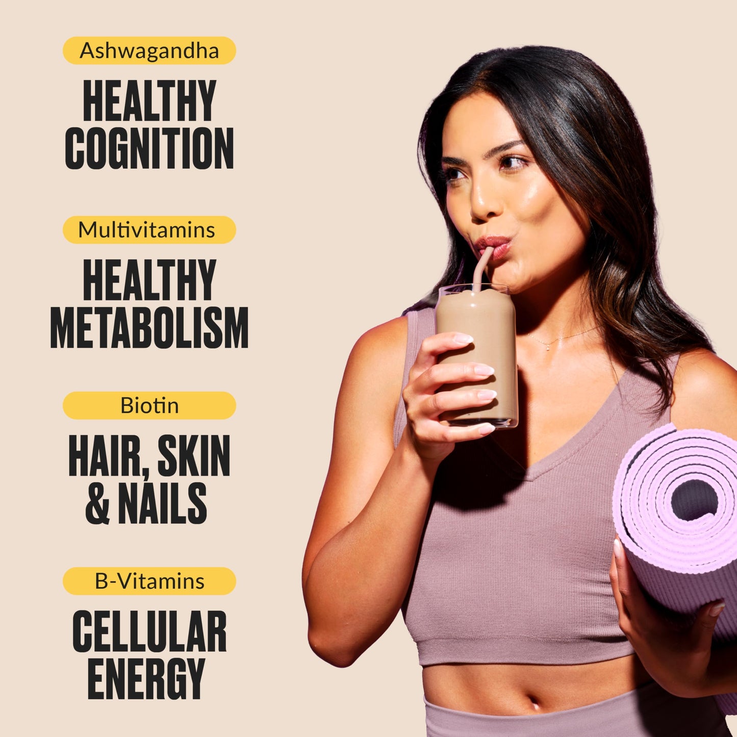 VitaHustle ONE Protein Coffee - Superfood Meal Replacement Powder  Plant Based Protein Shake Powder  Vegan. Superfoods  Vitamins  Ashwagandha  Functional Mushroom Blend (Cafe Latte) 15 Servings