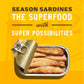 Season Sardines in Olive Oil - Skinless & Boneless  Wild Caught  22g of Protein  Keto Snacks  More Omega 3 s Than Tuna  Kosher  enhanced Quality  Canned Sardines - 4.37 Oz Tins  24-Pack