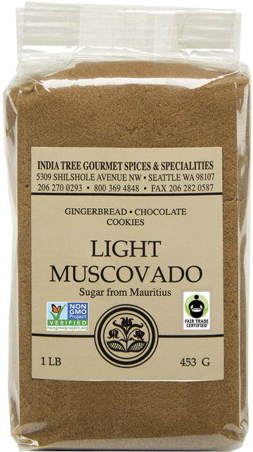 India Tree Light Muscovado Sugar 1 lb.