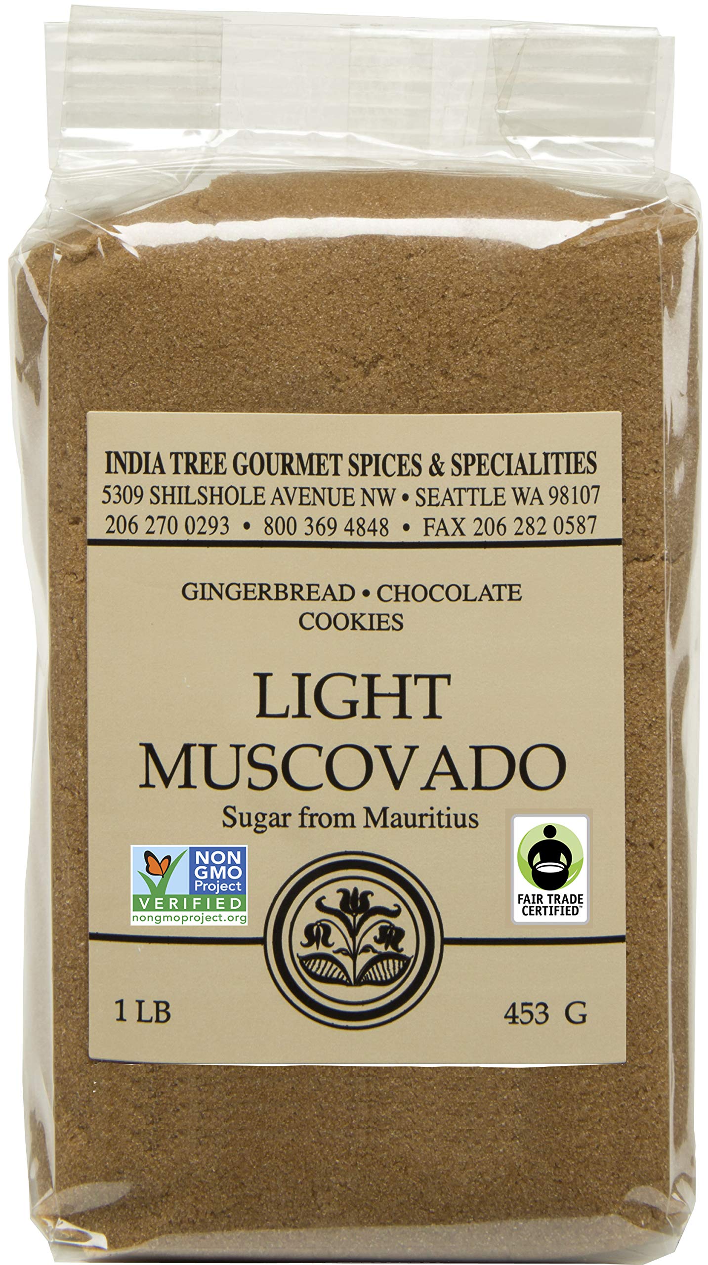 India Tree Light Muscovado Sugar, 1 Pound (Pack of 6)