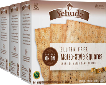 Yehuda Gluten-Free Matzo Squares Toasted Onion, 10.5 Ounce (Pack Of 3)