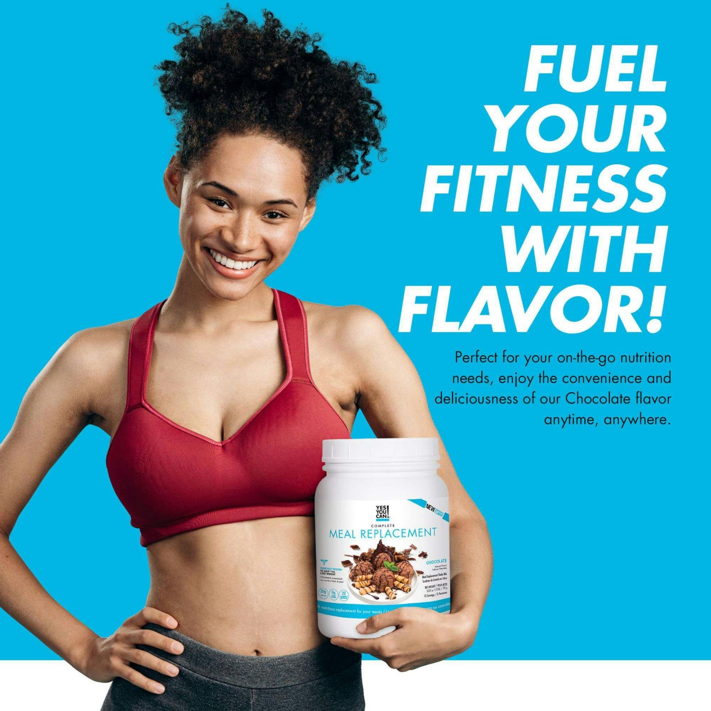 Yes You Can! Meal Replacement Shake - 30 Servings, 20g Protein, 22 Vitamins & Minerals, Chocolate Flavor