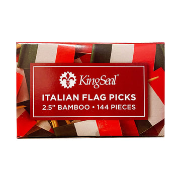 1,440 Count | Kingseal Italian Flag Toothpicks, 2.5 Inch, Ideal For Italian Restaurants, Appetizers, Cocktails, And More - 10 Pa