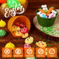 Easter Icing Decoration For Cupcake Decorating, Edible Carrot Cupcake Toppers, Easter Egg, Edible Bunny Icing Decorations For Ma