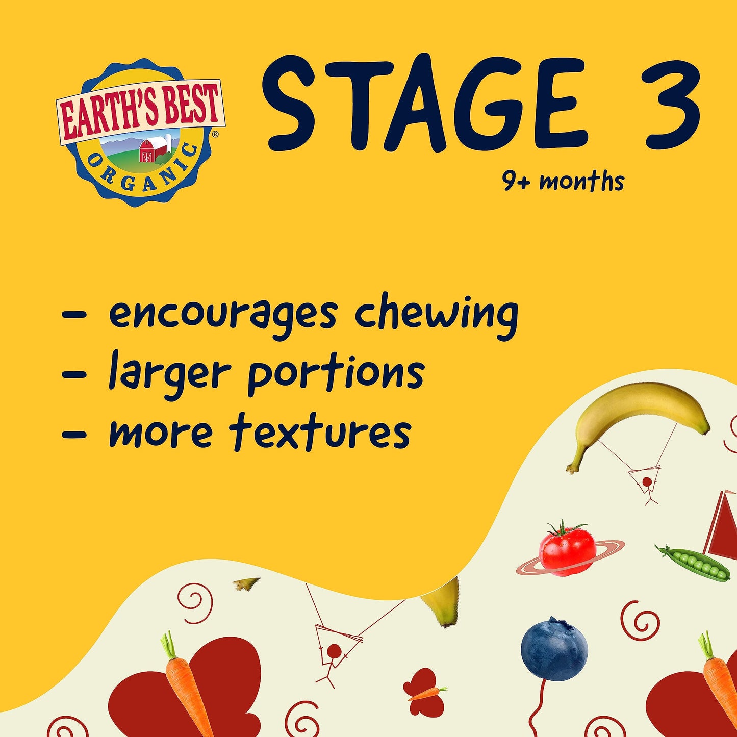 Earth'S Best Organic Baby Food Pouches, Stage 3 Fruit And Vegetable Puree For Babies 9 Months And Older, Organic Pear Carrot Apr