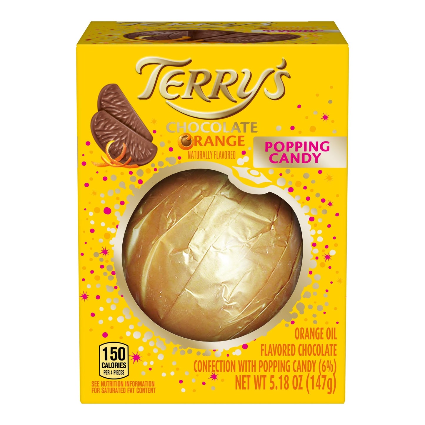 Terrys Popping Candy Chocolate Orange, Orange flavored confection with popping candy 5.18oz