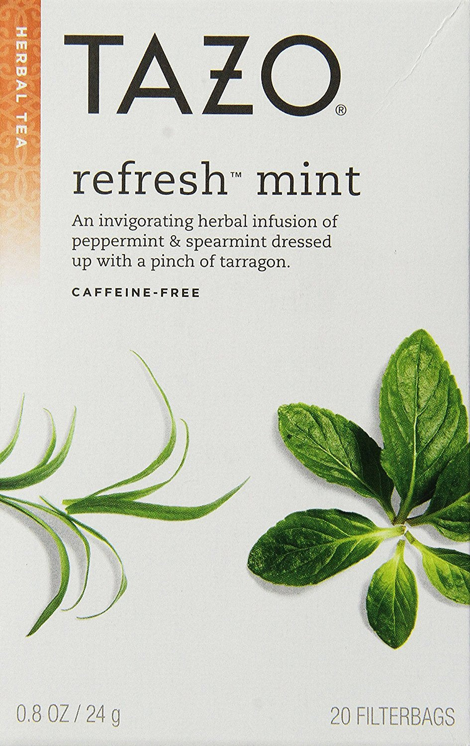Tazo All Natural Herbal Infusion Tea Refresh Mint - 20 Tea Bags (Pack Of 2)
