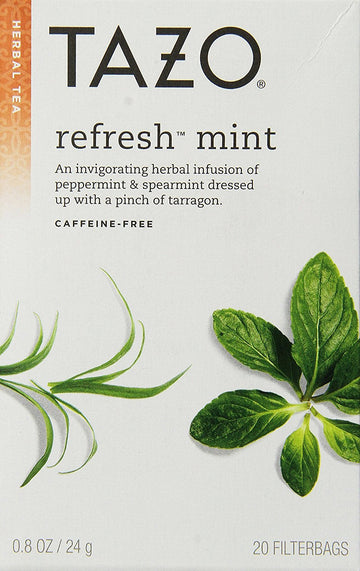 Tazo All Natural Herbal Infusion Tea Refresh Mint - 20 Tea Bags (Pack Of 2)