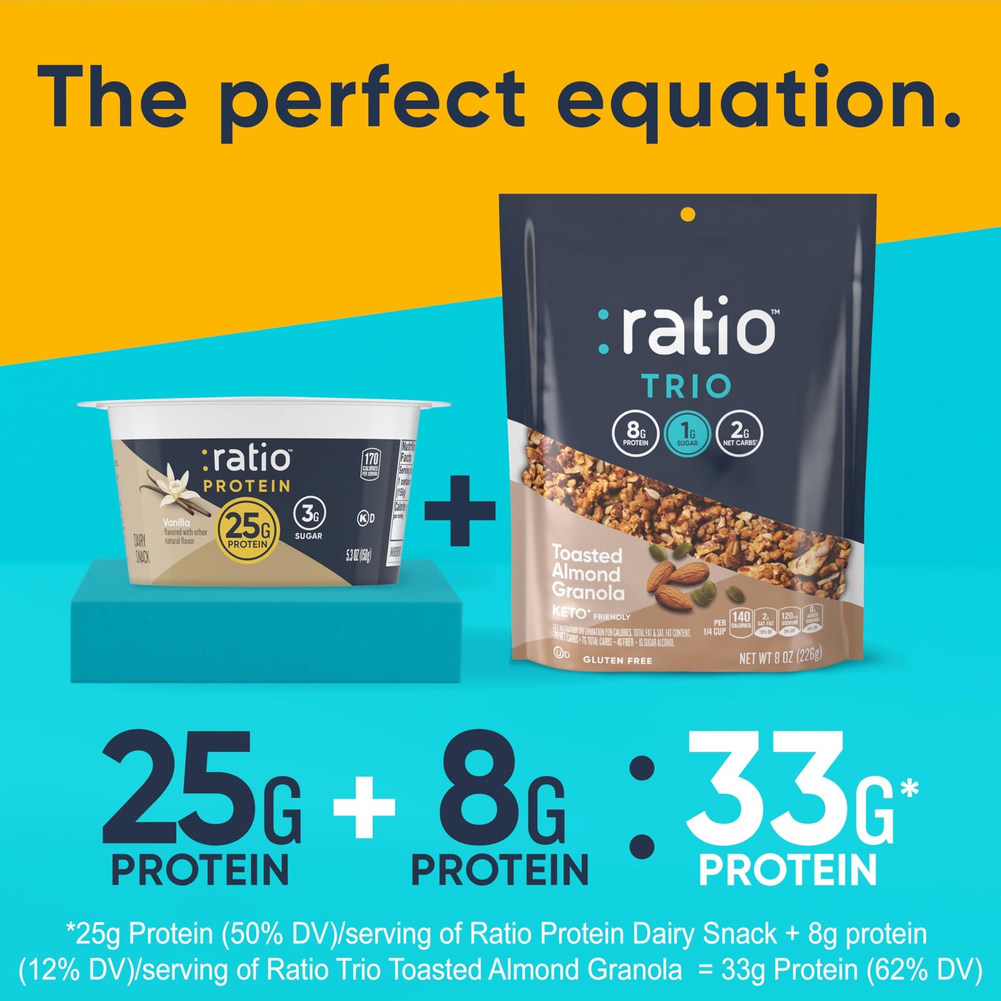 Ratio Yogurt Protein Cultured Dairy Snack, Vanilla, 25g Protein, 5.3 OZ