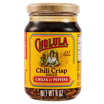 Cholula Chili Crisp Sauce, Chiles & Pepitas, Crunchy Topping for Tacos, Tostadas, Eggs, Pizza and More, 8 oz