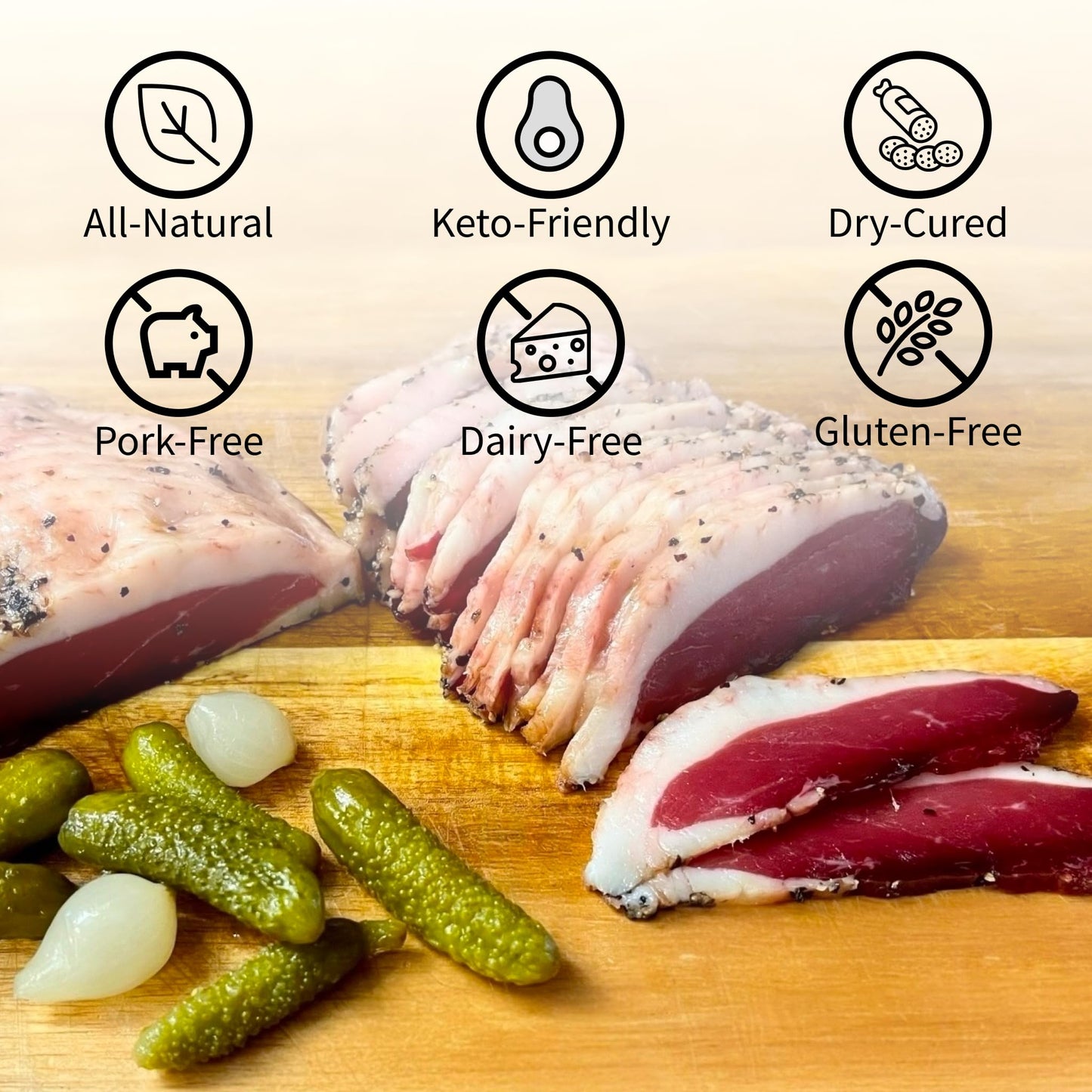 ANGELS SALUMI Dry-Cured Duck Breast Prosciutto – Gourmet Charcuterie, 10.5-12oz, Humanely Raised,    &  -Free