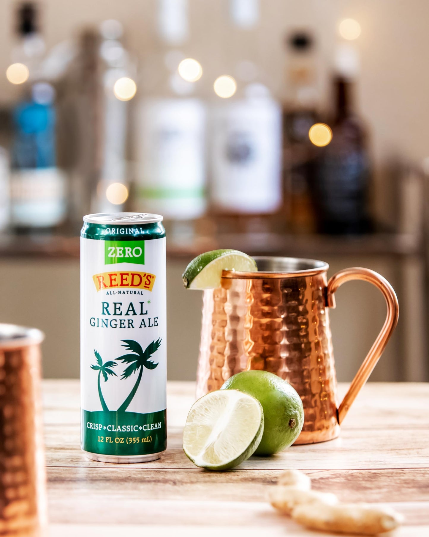 Reeds Zero Sugar Ginger Ale - Organic Ginger - 12oz Slim Cans, 24 Pack