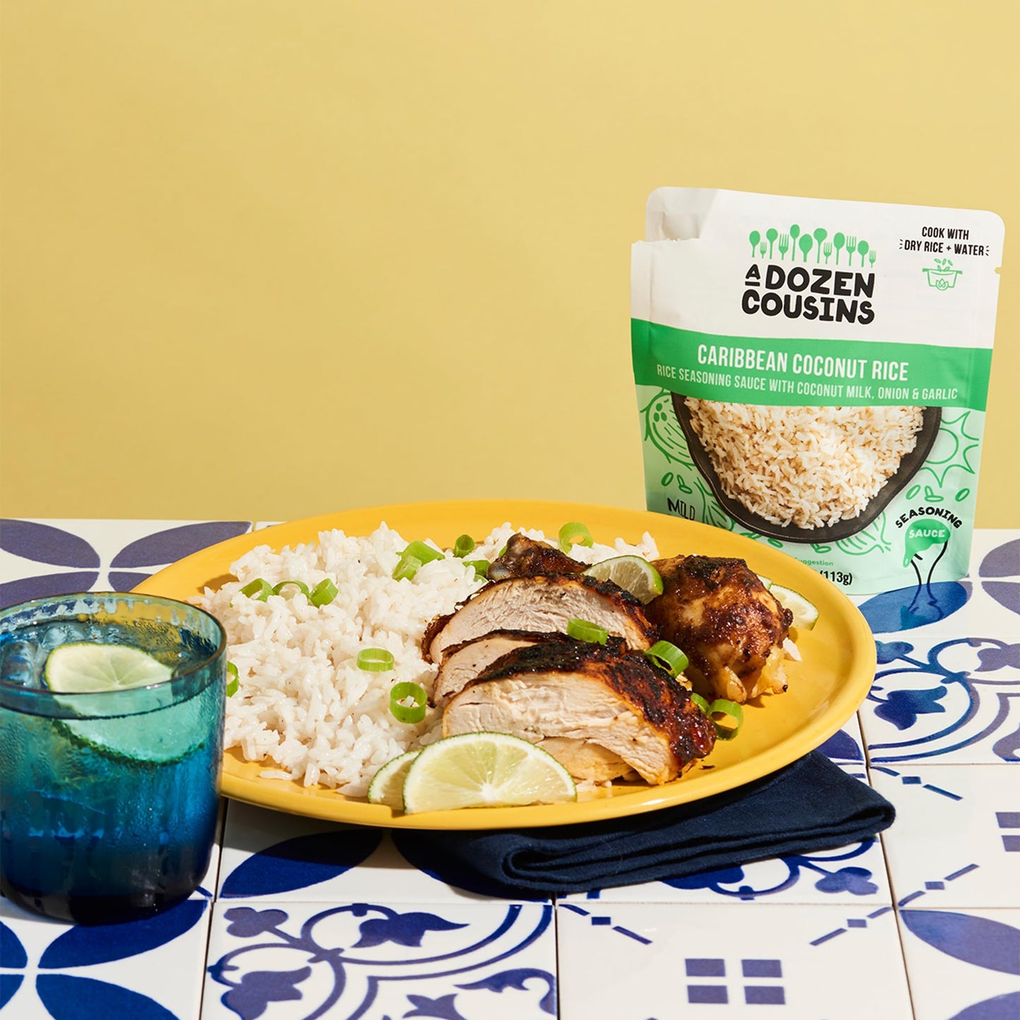 A Dozen Cousins Rice Seasoning Sauce Packets - Season And Prepare Your Own Rice Dishes - 10 Pack - Caribbean Coconut Rice - 4 Oz